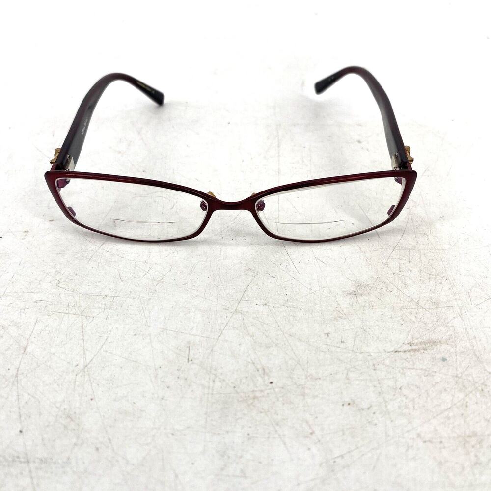Vera Wang Eyeglasses Frames Purple Gold Metal Womens Rectangular Designer
